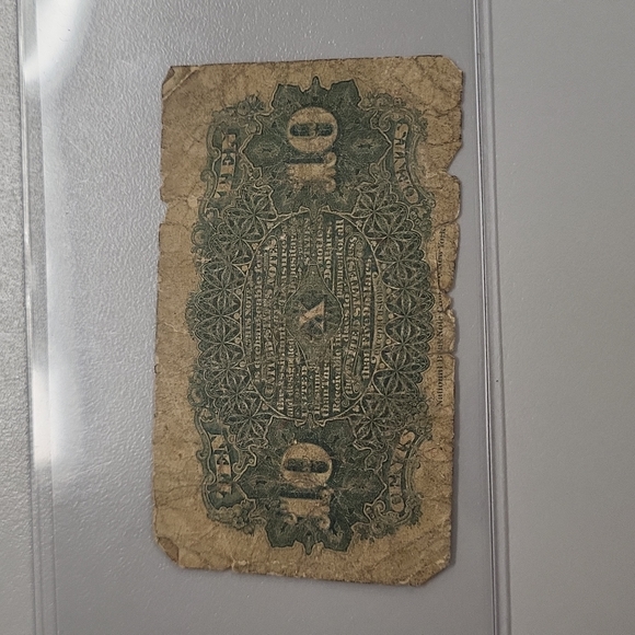 1863 Fractional Currency 10 Cents in a protective sleeve - Picture 2 of 3